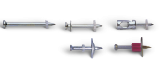 KD Bossong powder actuated single nails and with washer